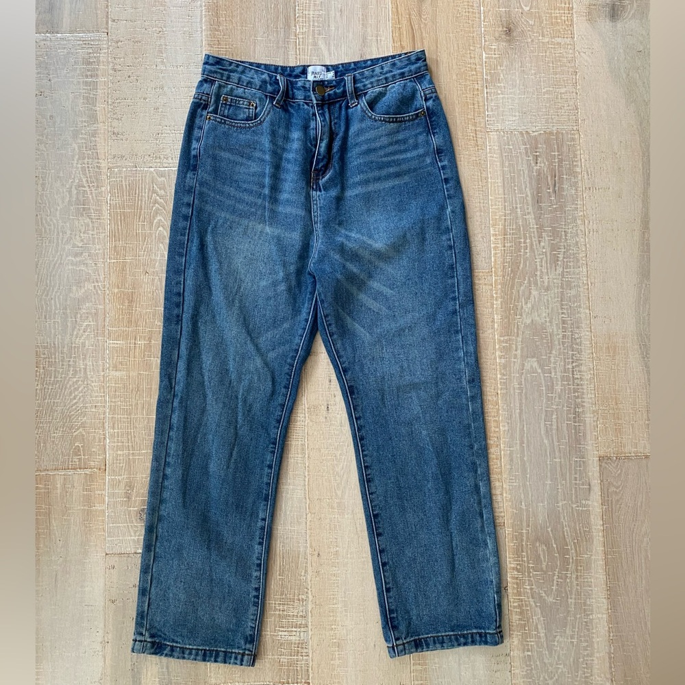 Princess Polly Distressed Medium Wash High Rise Jeans Size 6